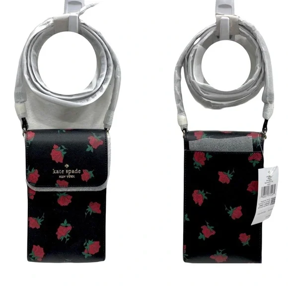 🌹NWT Kate Spade NY Saffiano Ditsy Rose Toss North South Phone Crossbody KE641🌹 - Picture 5 of 14